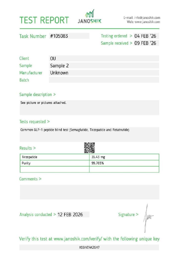 PP-2TRZ certificate of analysis, first page