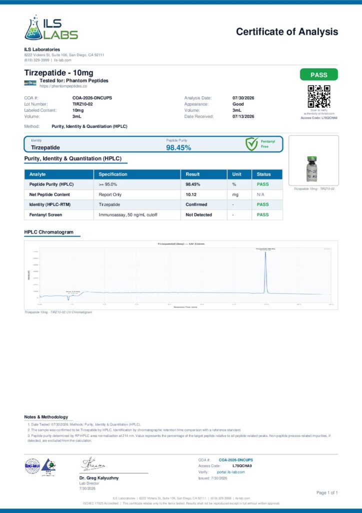 PP-2TRZ 10mg Kit certificate of analysis, first page